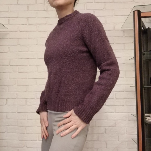 J. Crew Sweater Purple Wool Fits XS Crewneck - Picture 6 of 8